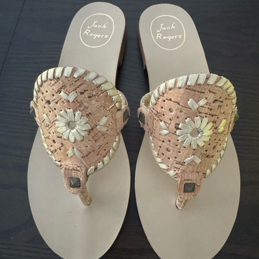 Jack Rogers Georgica Sandal in Goldfleck/Cork
